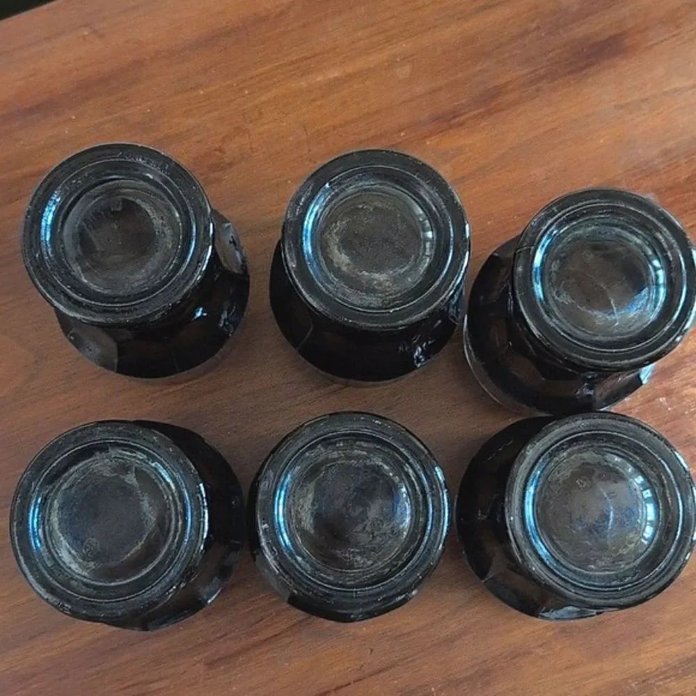 Vintage Anchor Hocking Georgian Smoke Glass 12 ounce Flat Tumbler, Set of 6